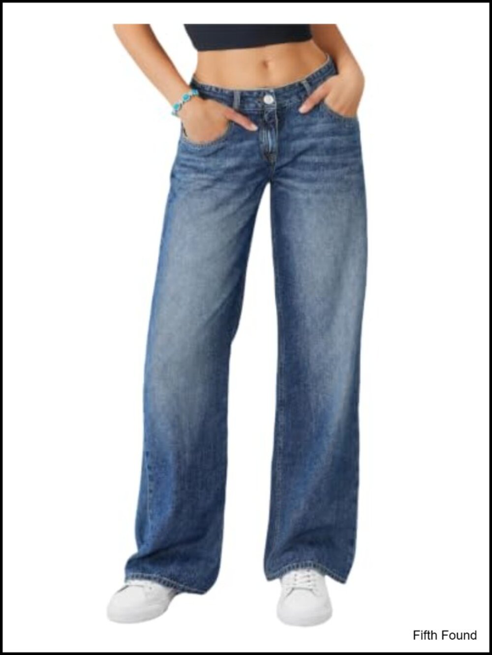 Low-Rise Baggy Jeans Women Wide Leg Boyfriend Loose Fit Stretch Denim Pants